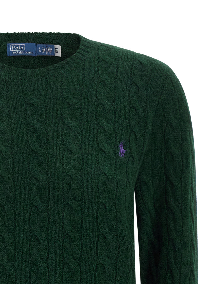 Bottle green wool blend sweater 3