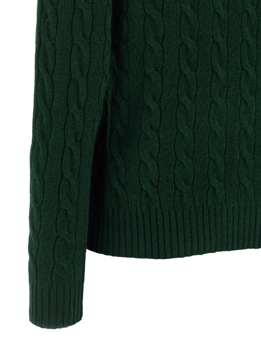 Bottle green wool blend sweater 4