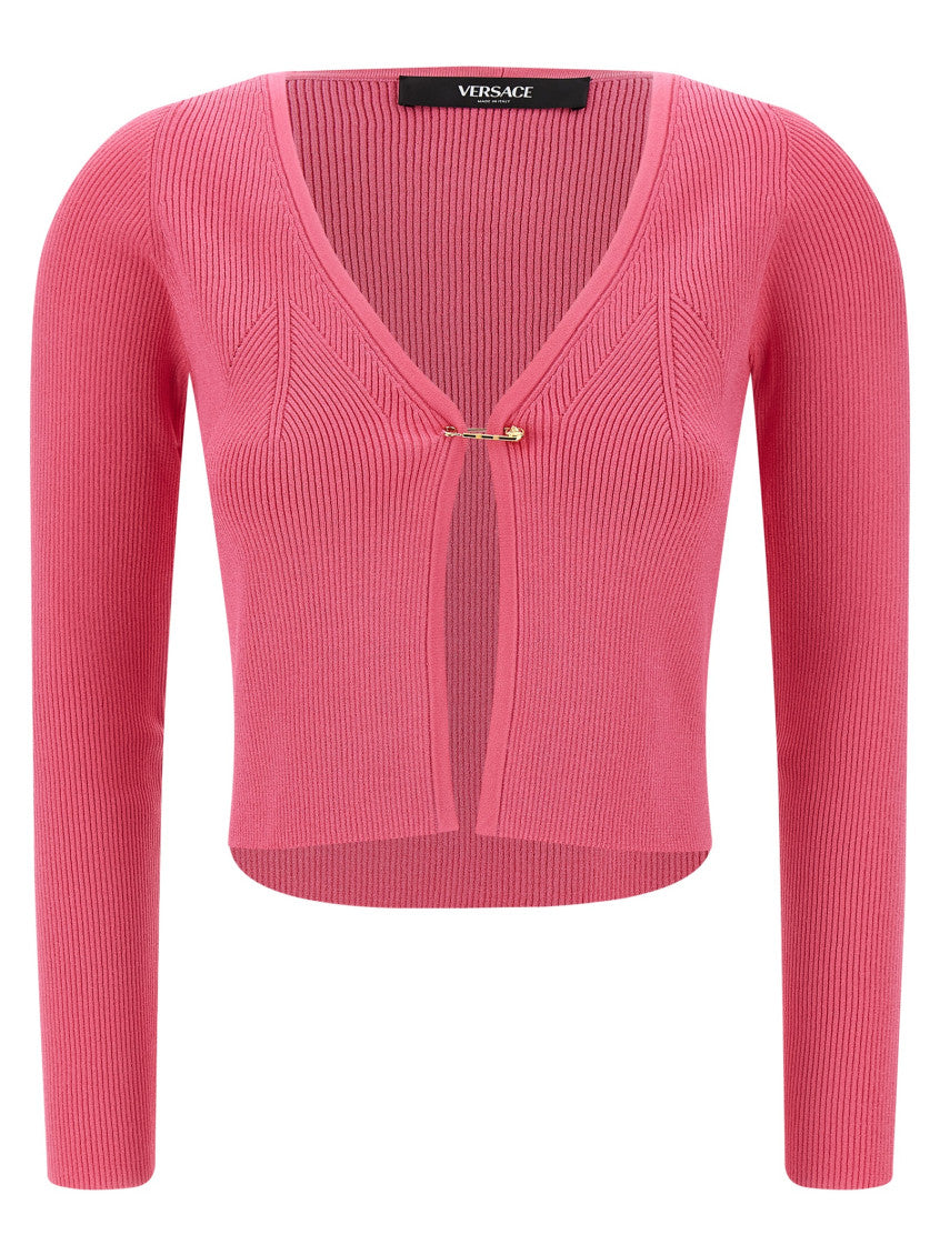 Fuchsia 'Safety Pin' cardigan 1