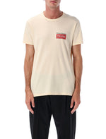 Beige Crewneck Logo T-Shirt 1