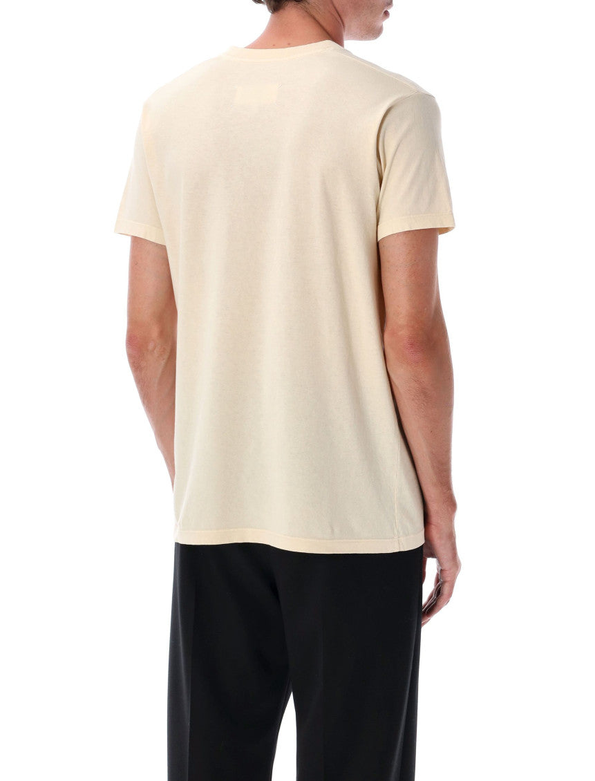 Beige Crewneck Logo T-Shirt 2