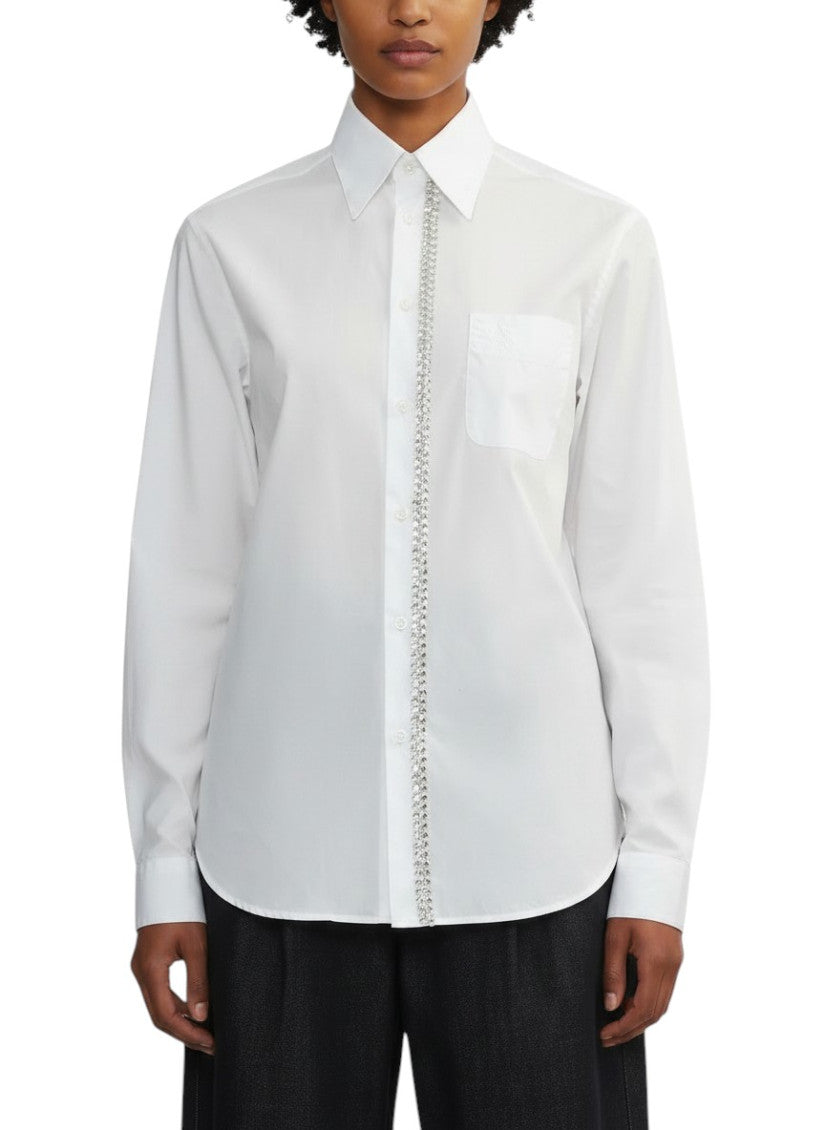 White Oversized Embellished Shirt 2