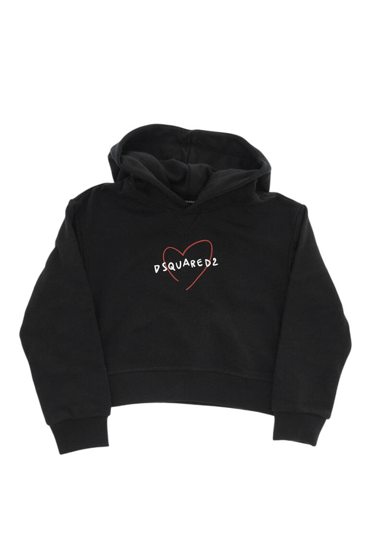 Girls Black Graphic Hoodie 1
