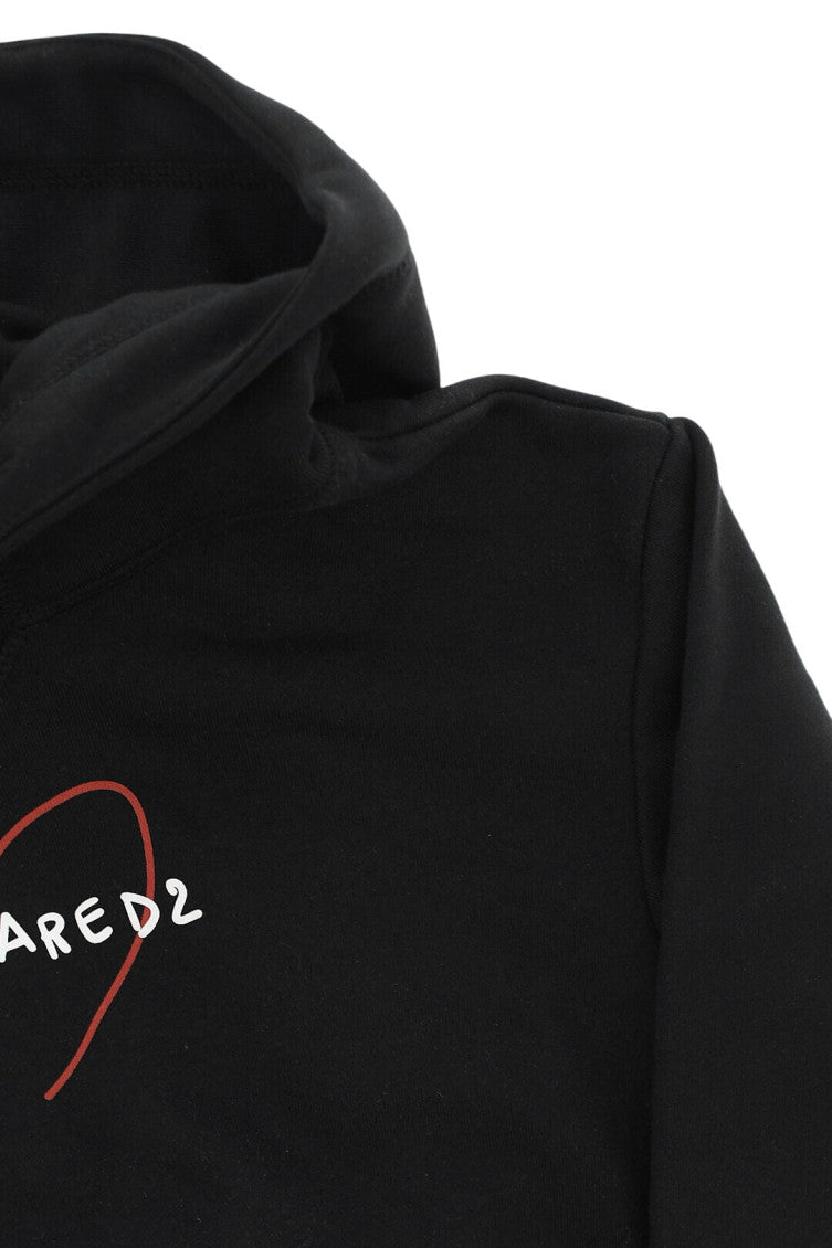 Girls Black Graphic Hoodie 3