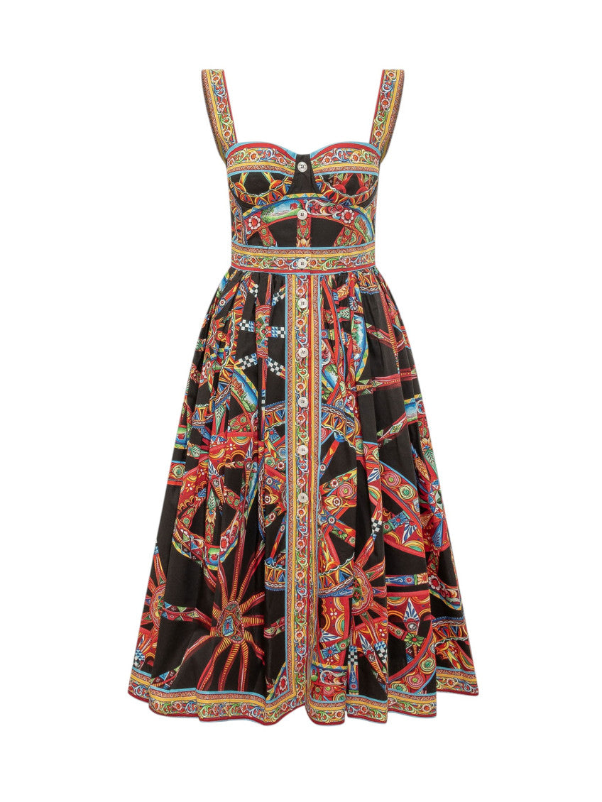 Multicolor Printed Sweet Heart Neck Dress 1