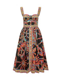 Multicolor Printed Sweet Heart Neck Dress 1