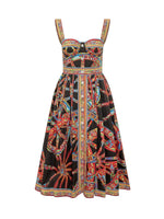Multicolor Printed Sweet Heart Neck Dress 1
