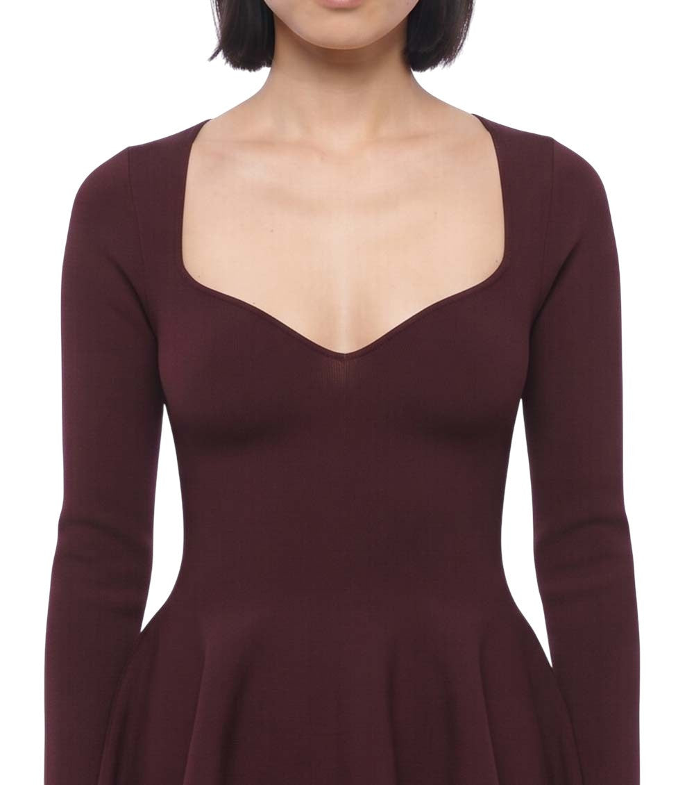 Maroon Sweet Heart Neck Top 3