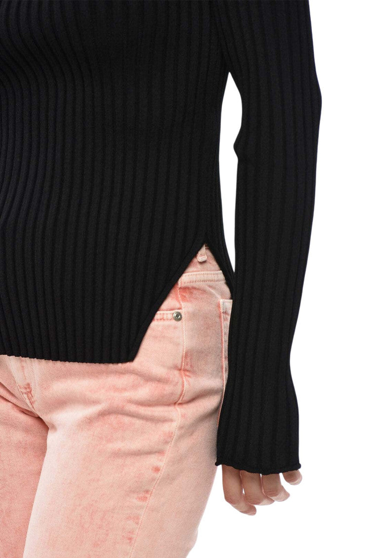 Black Knitted Crew Neck Sweater 3