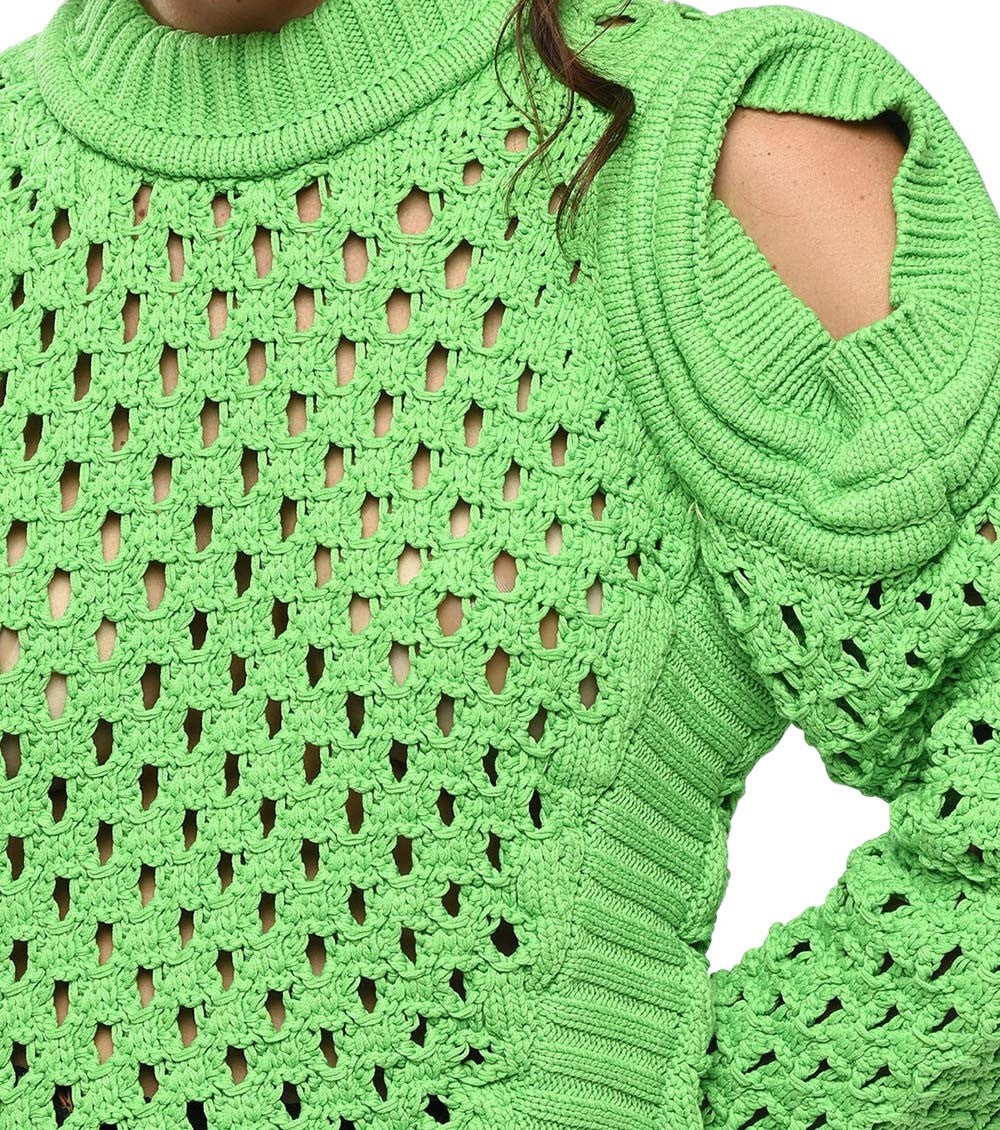 Green Knitted Crew Neck Sweater 3