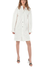 White Solid Mini Shirt Dress 1