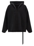 Black Solid Oversized Hoodie 1