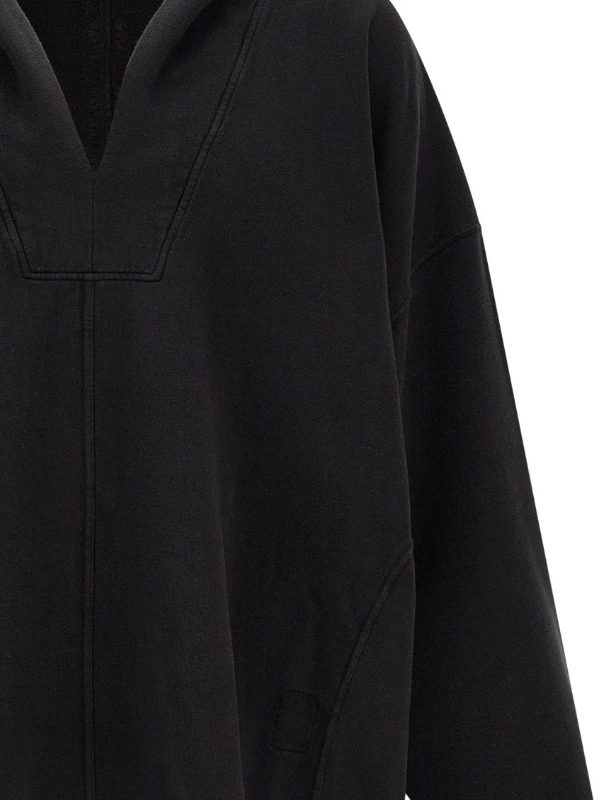Black Solid Oversized Hoodie 3