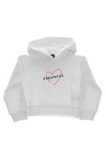 Girls White Graphic Hoodie 1