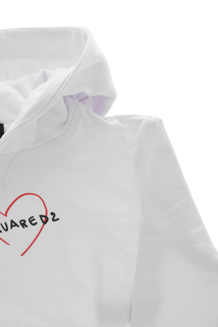 Girls White Graphic Hoodie 3