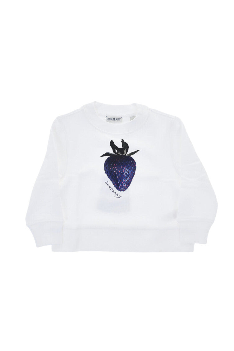 Girls White Graphic Sweatshirt 1