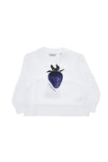 Girls White Graphic Sweatshirt 1