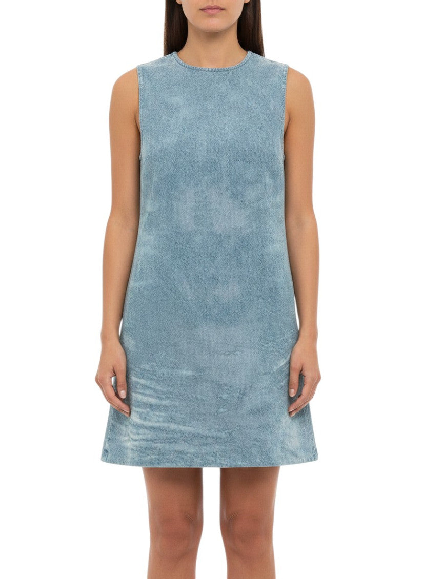 Blue Crew Neck Mini Dress 1