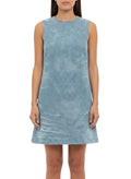 Blue Crew Neck Mini Dress 1
