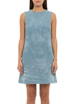 Blue Crew Neck Mini Dress 1
