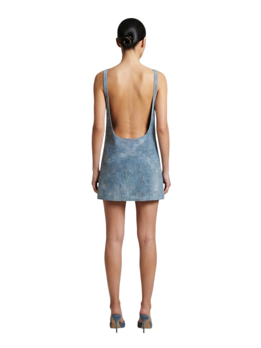 Blue Crew Neck Mini Dress 2