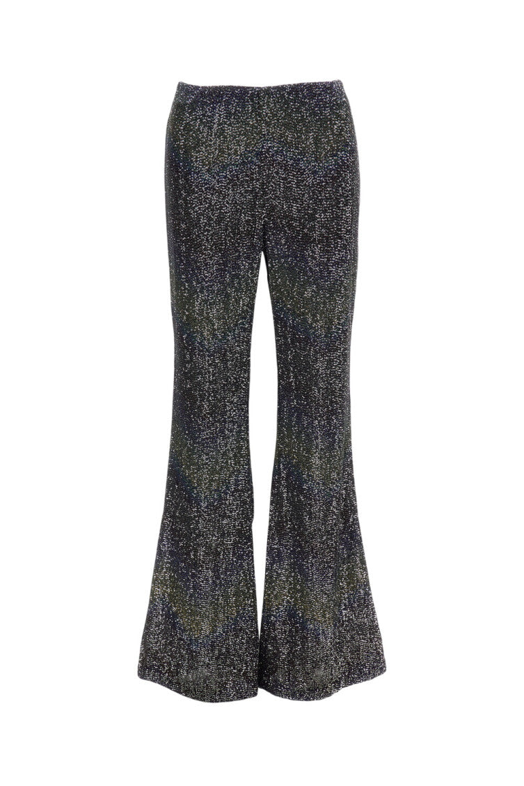 Black Flared Flat Front Pants 2