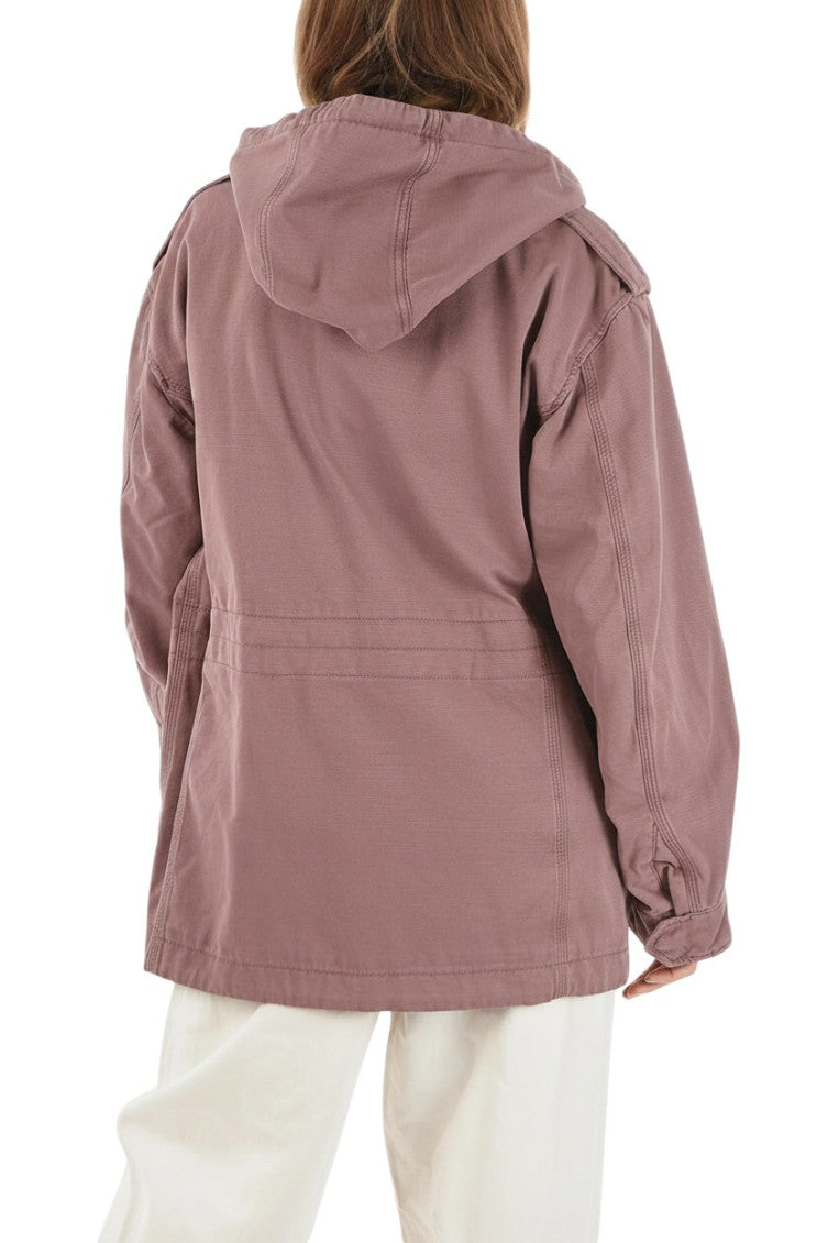 Purple Solid Hood Jacket 2