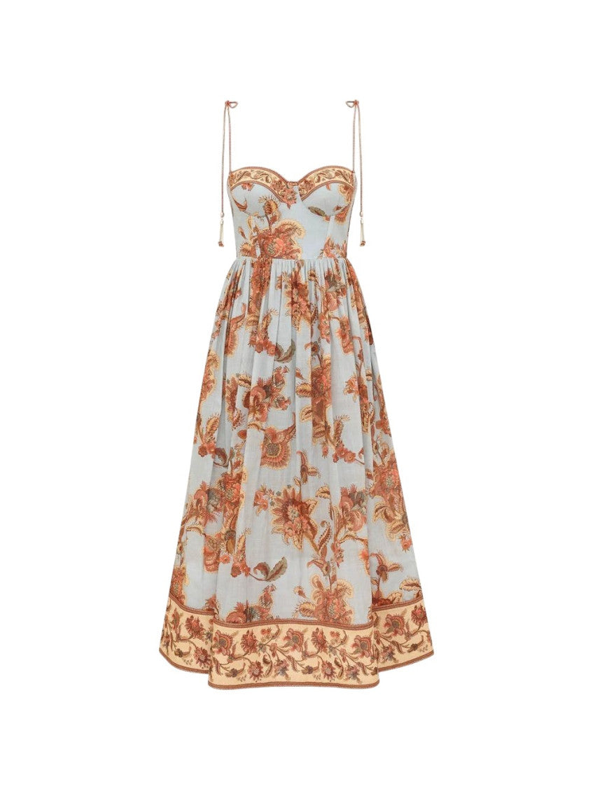 Multicolor Floral Sweet Heart Neck Maxi Dress 1