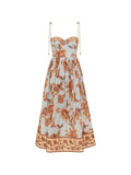 Multicolor Floral Sweet Heart Neck Maxi Dress 1