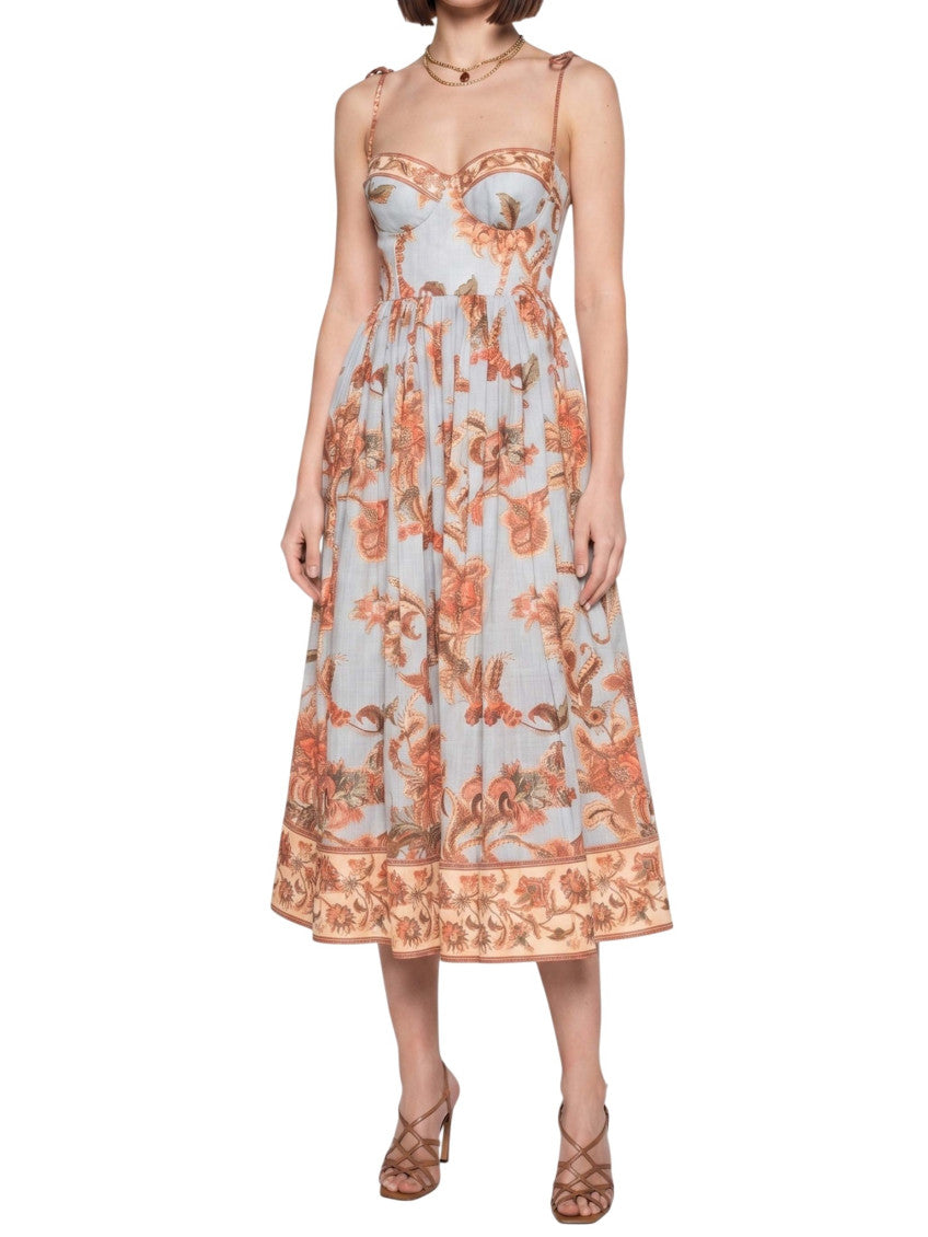 Multicolor Floral Sweet Heart Neck Maxi Dress 2