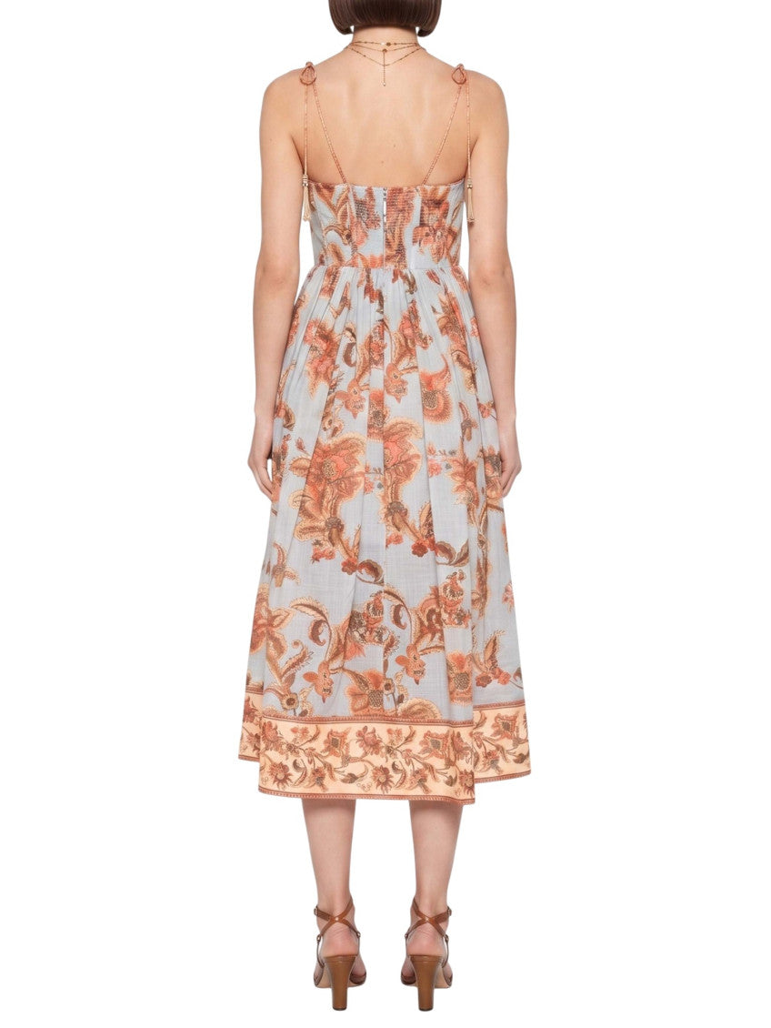 Multicolor Floral Sweet Heart Neck Maxi Dress 3