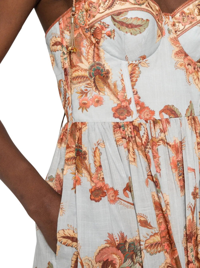 Multicolor Floral Sweet Heart Neck Maxi Dress 4