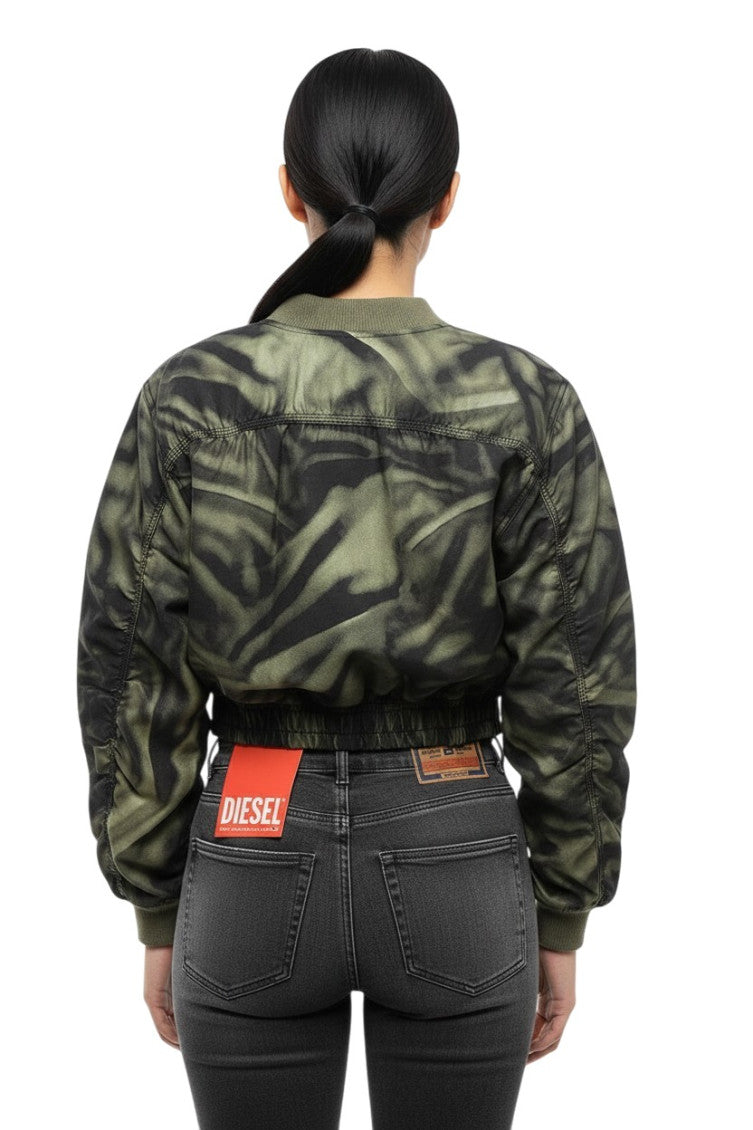Green Printed Mandarin Collar Jacket 2