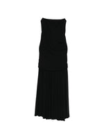 Black Pleated Strapless Maxi Dress 1