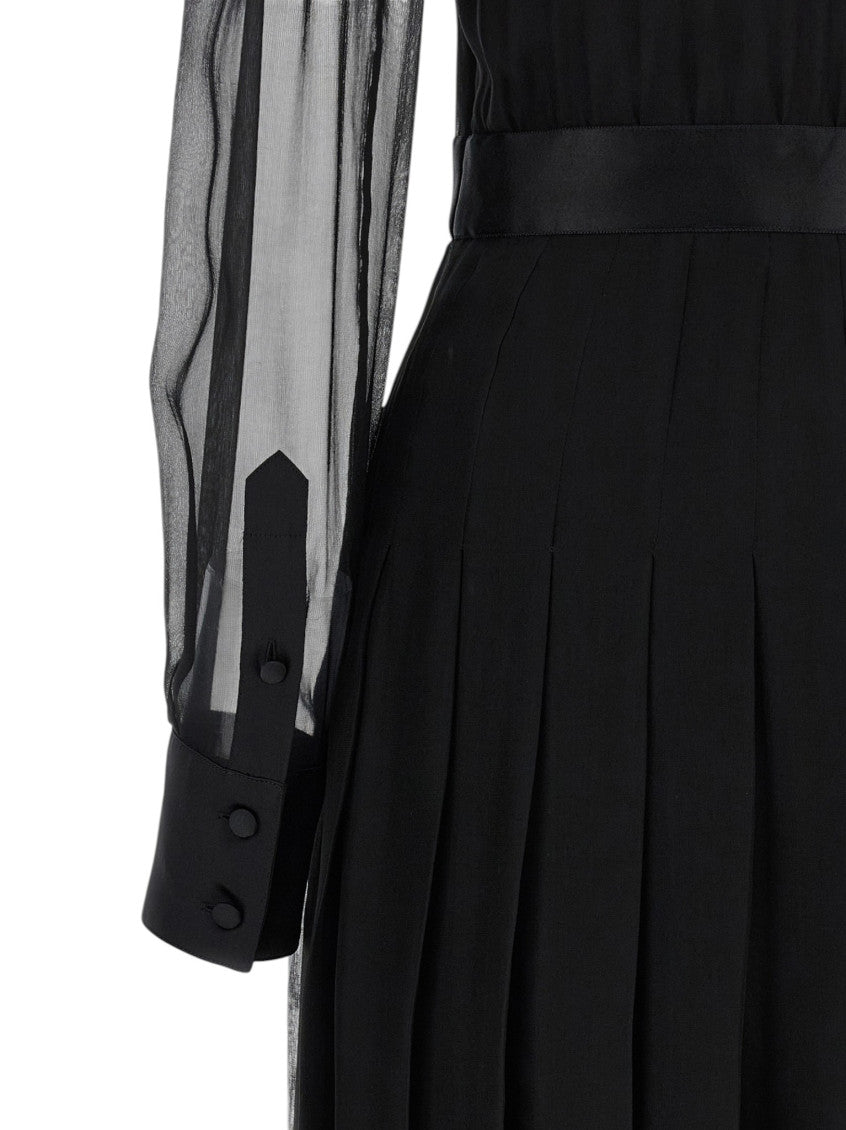 Black Shirt Collar Midi Dress 6