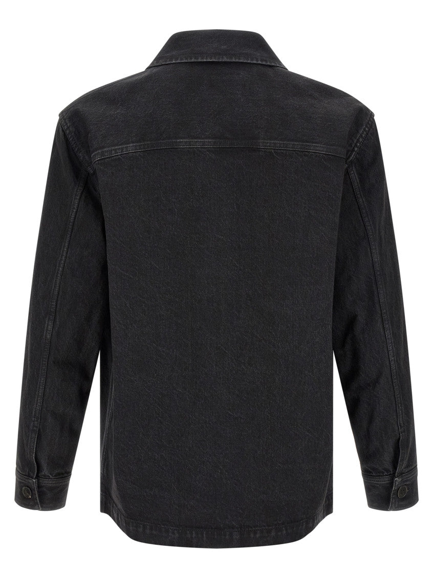 Black Logo Relaxed Overshirt 2