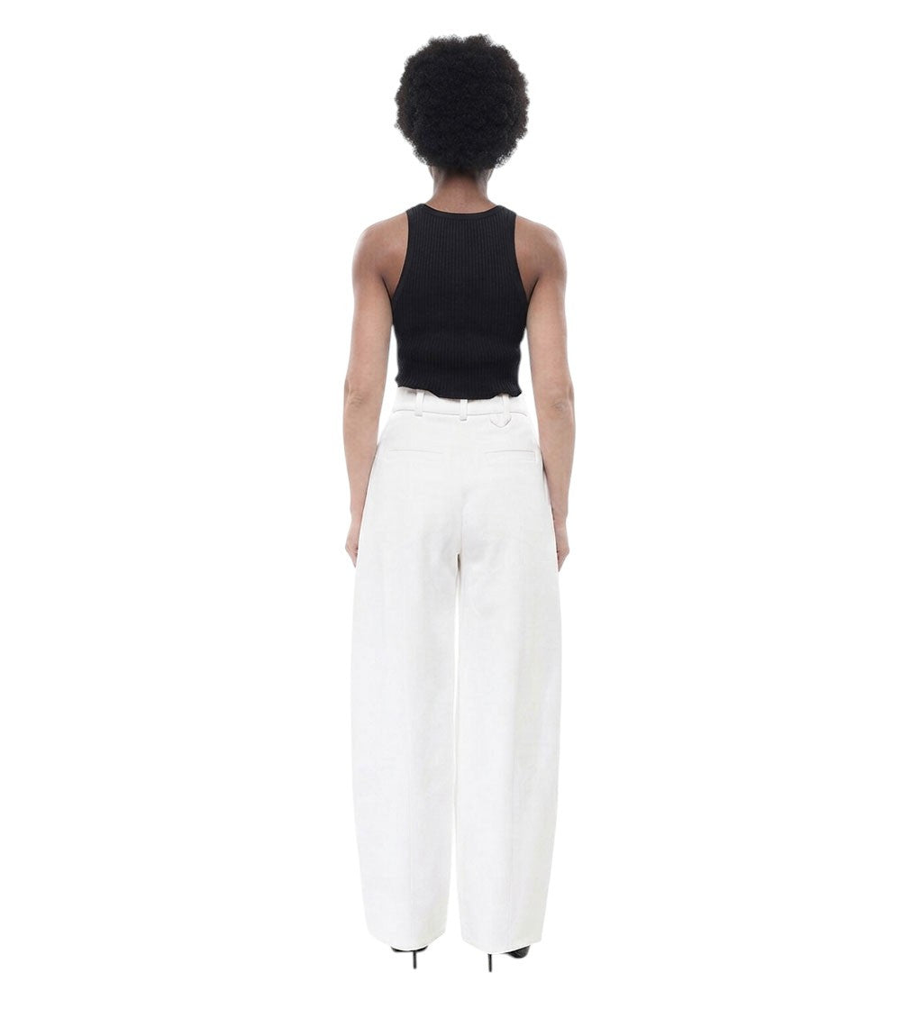 White Loose Pleated Pants 2