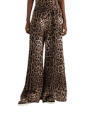 Brown Animal Print Drawstring Pants 1