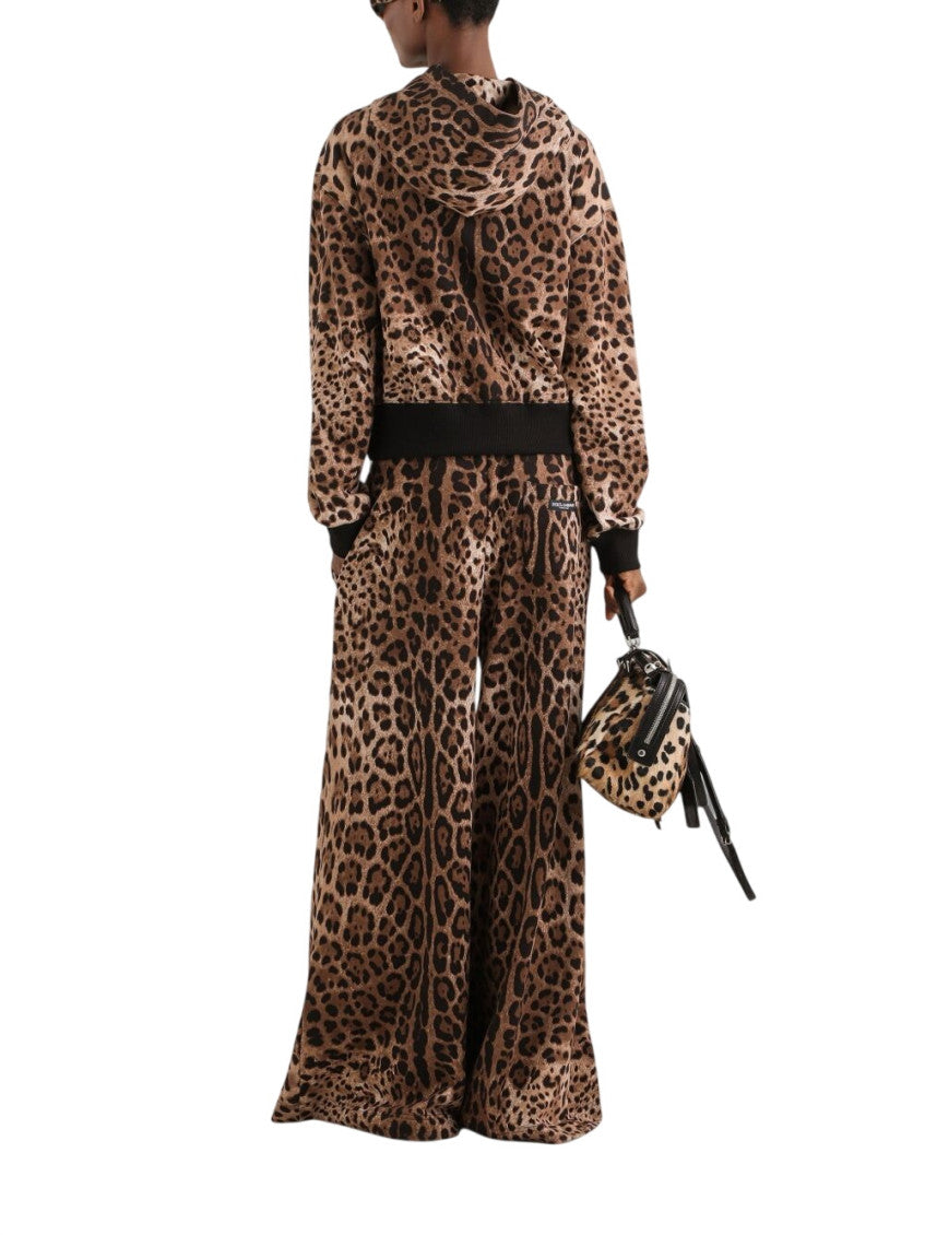 Brown Animal Print Drawstring Pants 2