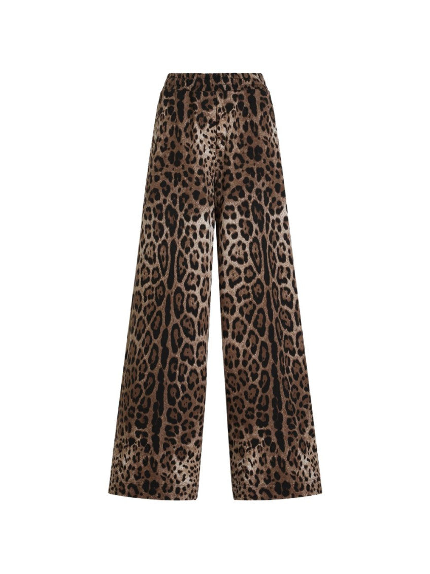 Brown Animal Print Drawstring Pants 3