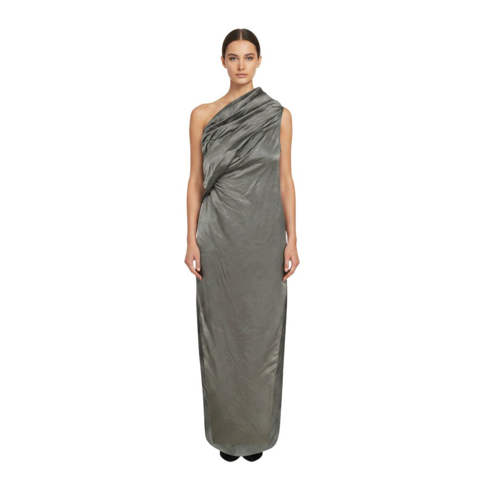 Dark Grey One Shoulder Maxi Dress 3