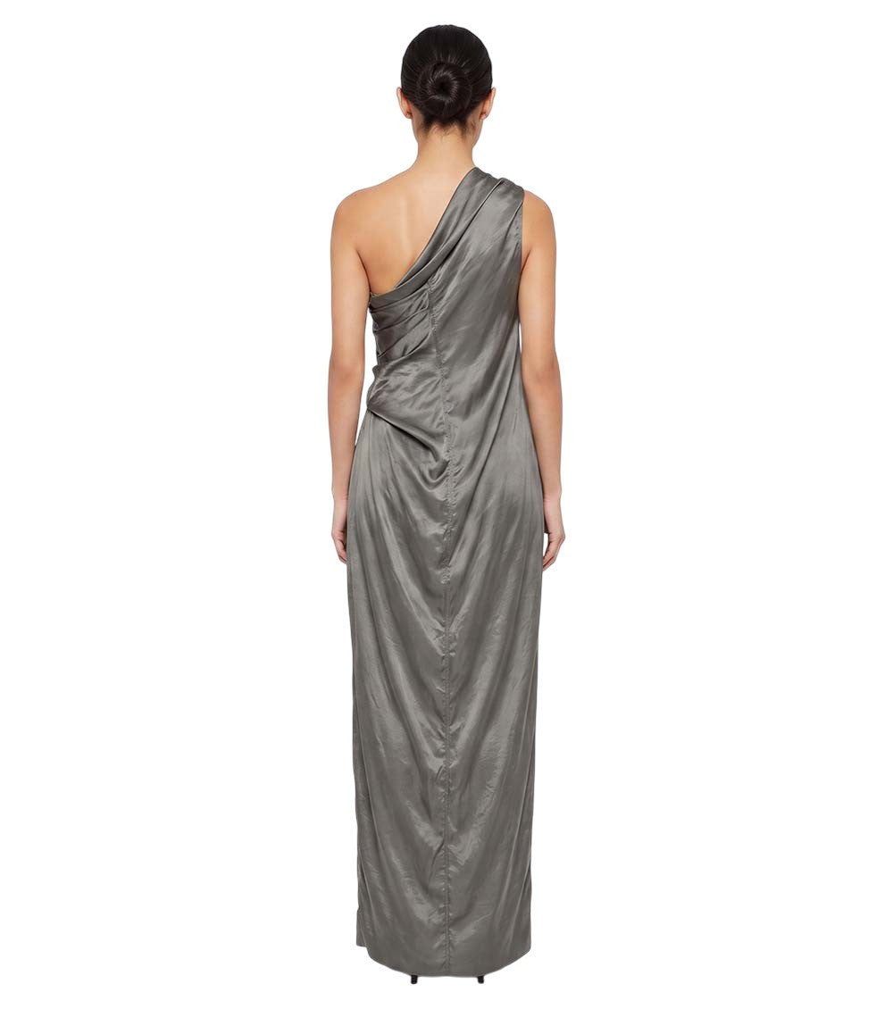 Dark Grey One Shoulder Maxi Dress 4