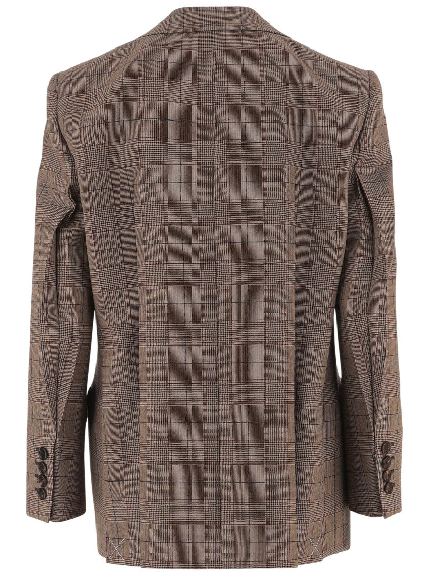 Brown Plaid Notched Lapel Blazer 2