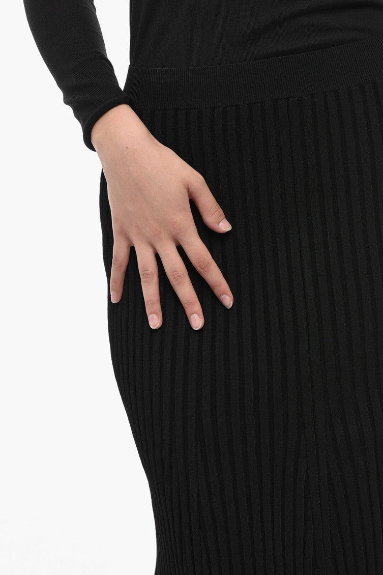 Black Pleated Midi Skirt 4
