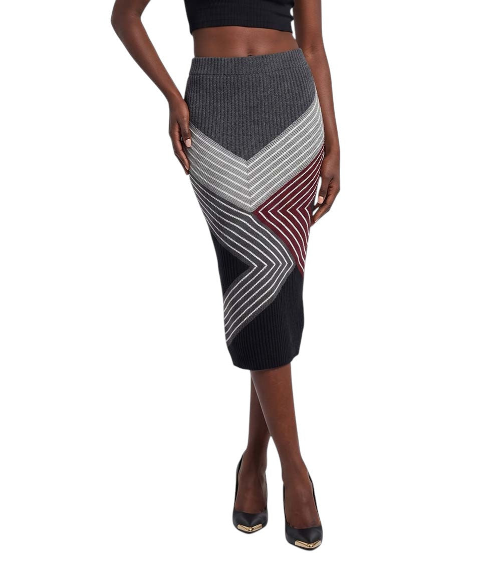 Multicolor Stripes Midi Skirt 1