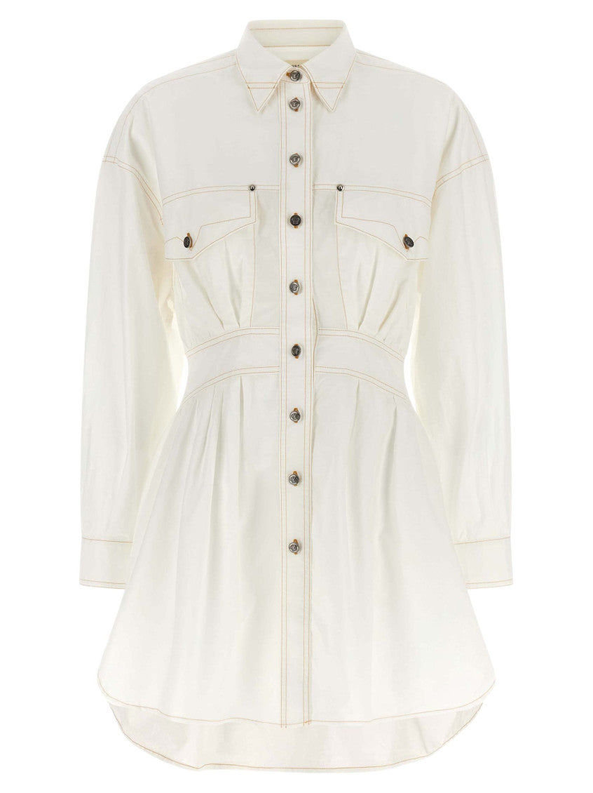 White Shirt Collar Mini Dress 1
