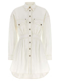 White Shirt Collar Mini Dress 1