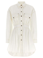 White Shirt Collar Mini Dress 1