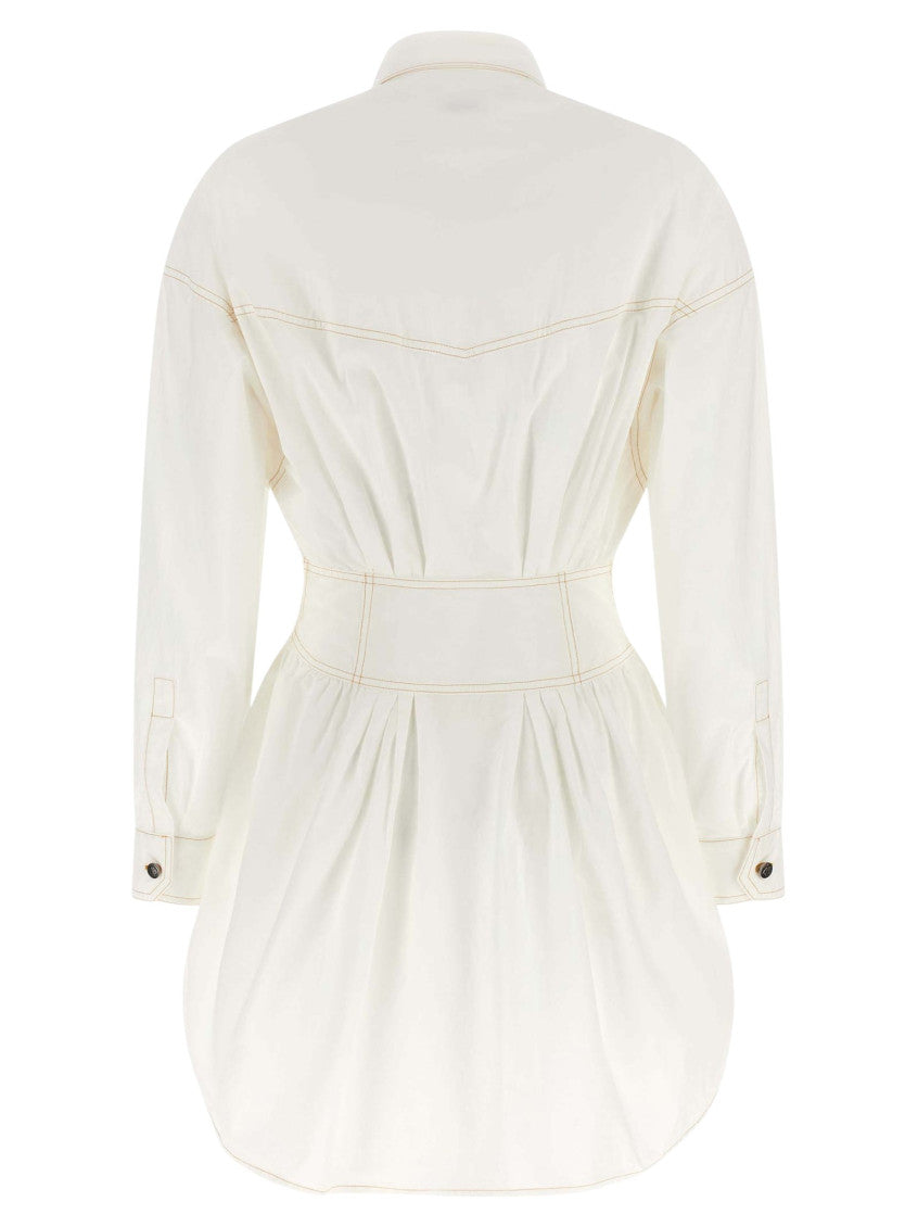 White Shirt Collar Mini Dress 2