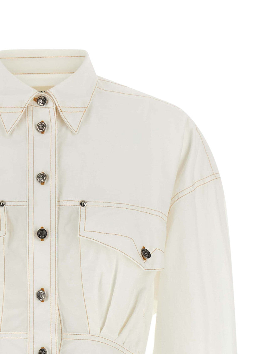 White Shirt Collar Mini Dress 5
